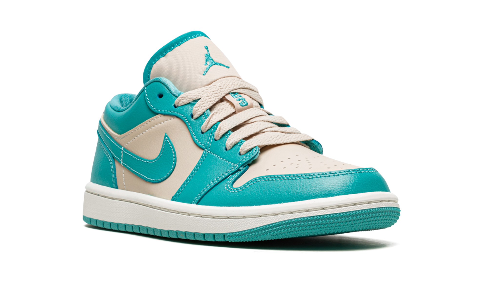 jordan 1 low tropical teal women s+DC0774-131+diagnol right view