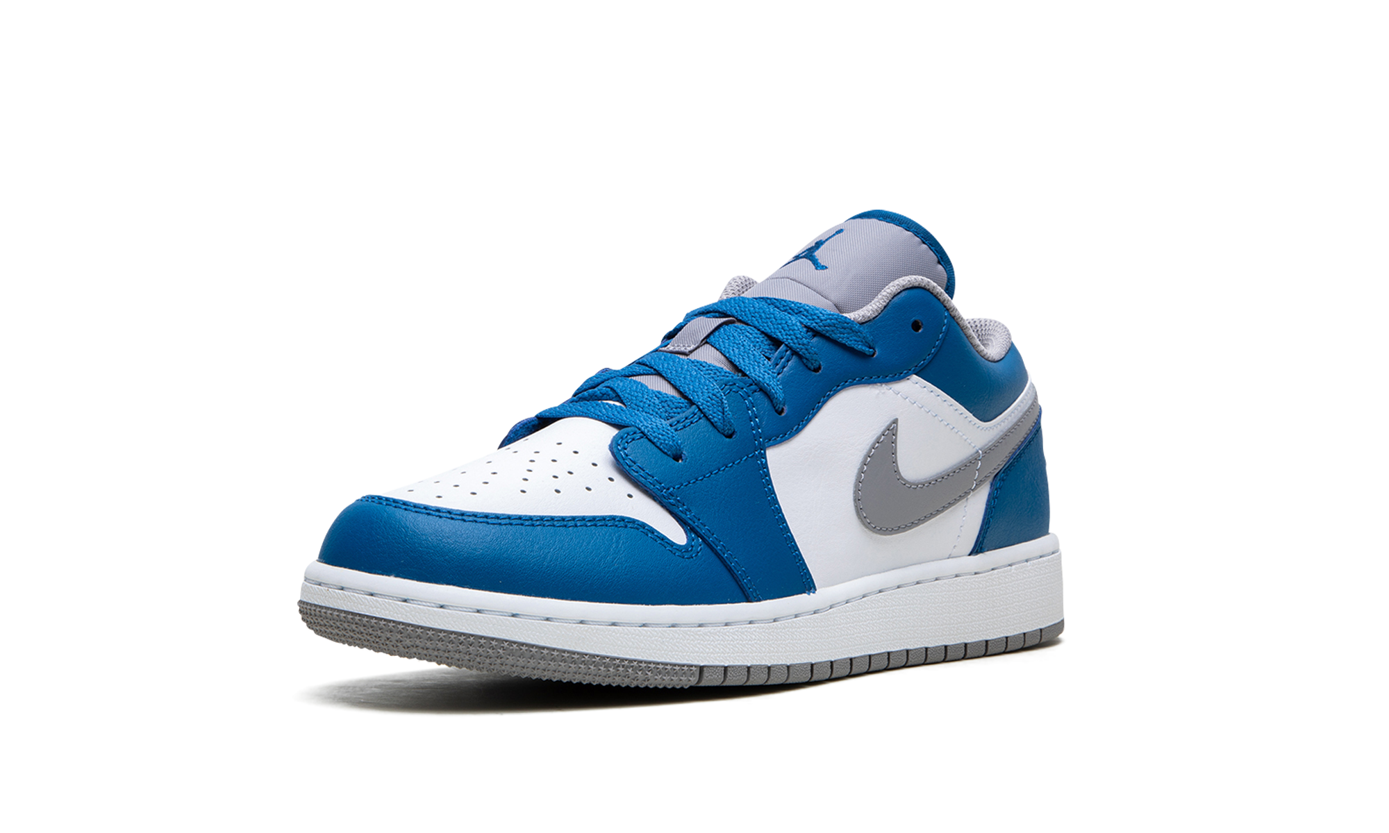 jordan 1 low true blue gs+553560-412+left diagnol single view