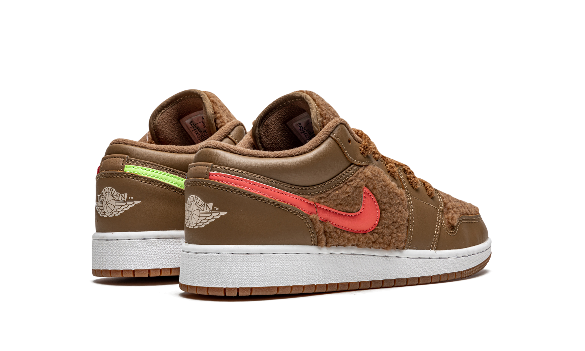 jordan 1 low utility teddy bear gs+DO2233-264+diagnol right behind view