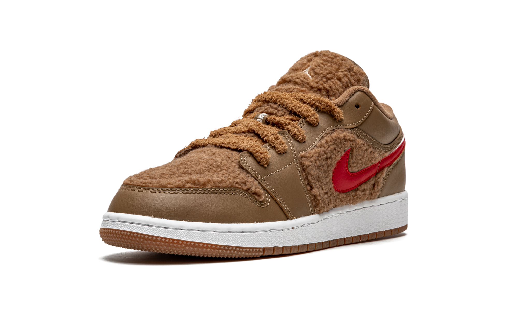 jordan 1 low utility teddy bear gs+DO2233-264+left diagnol single view