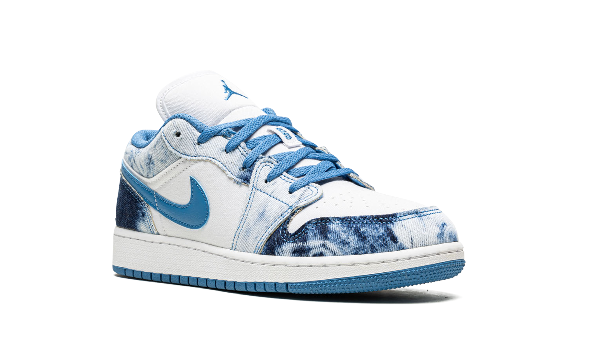 jordan 1 low washed denim gs+DM8947-100+diagnol right view
