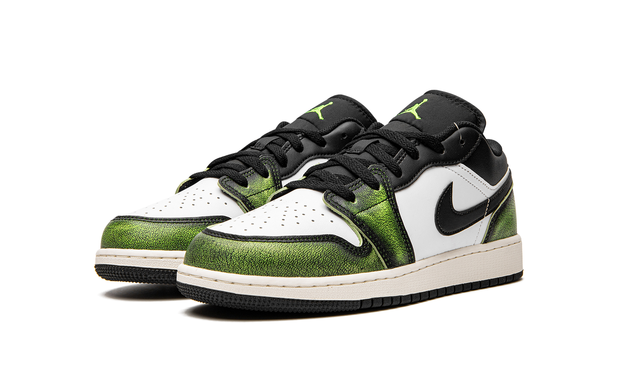 jordan 1 low wear away electric green gs+DO8244-003+diagnol left view