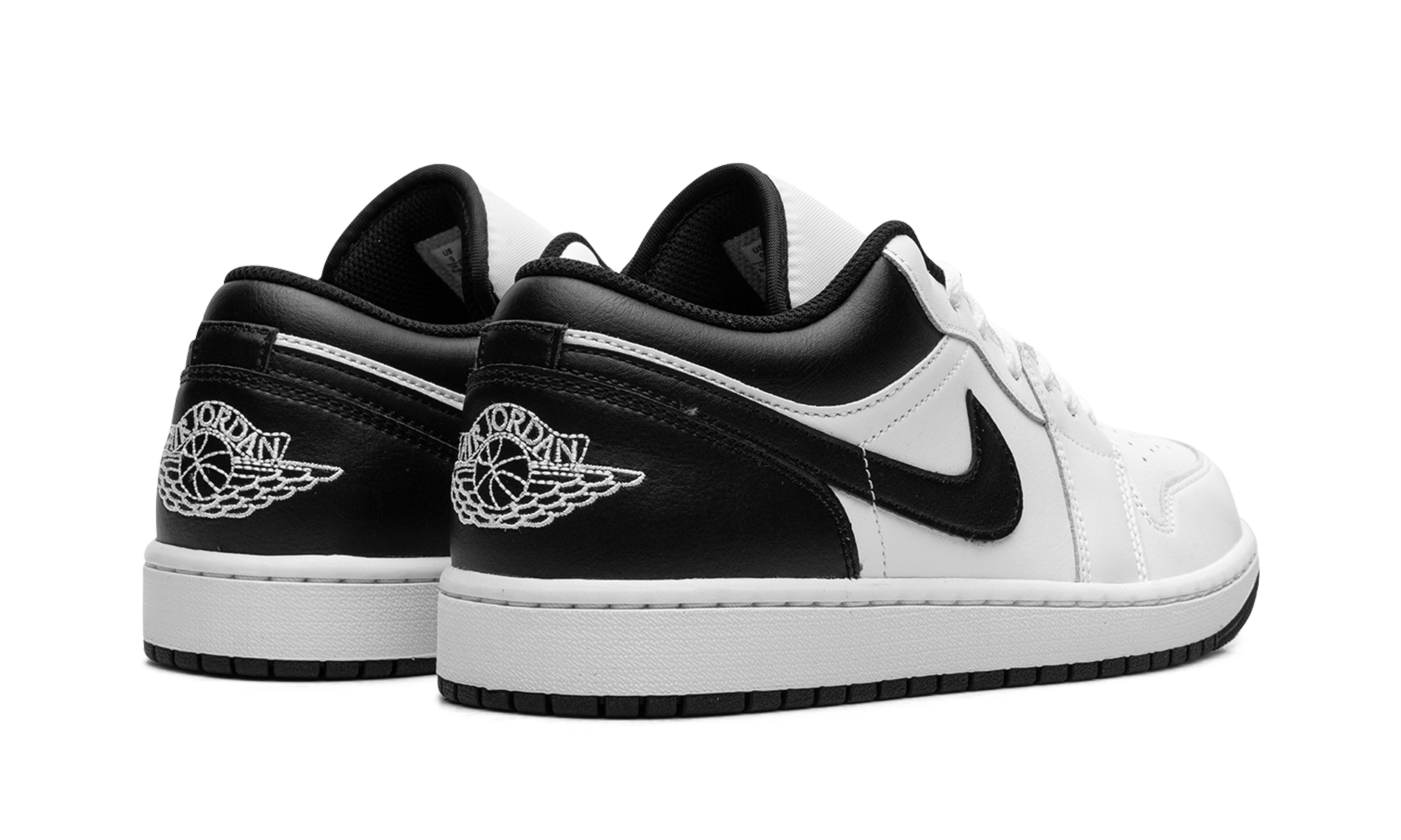 jordan 1 low white black+553558-132+diagnol right behind view