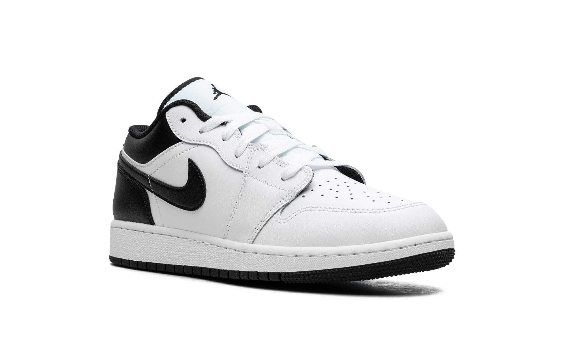 jordan 1 low white black gs+553560-132+diagnol right view