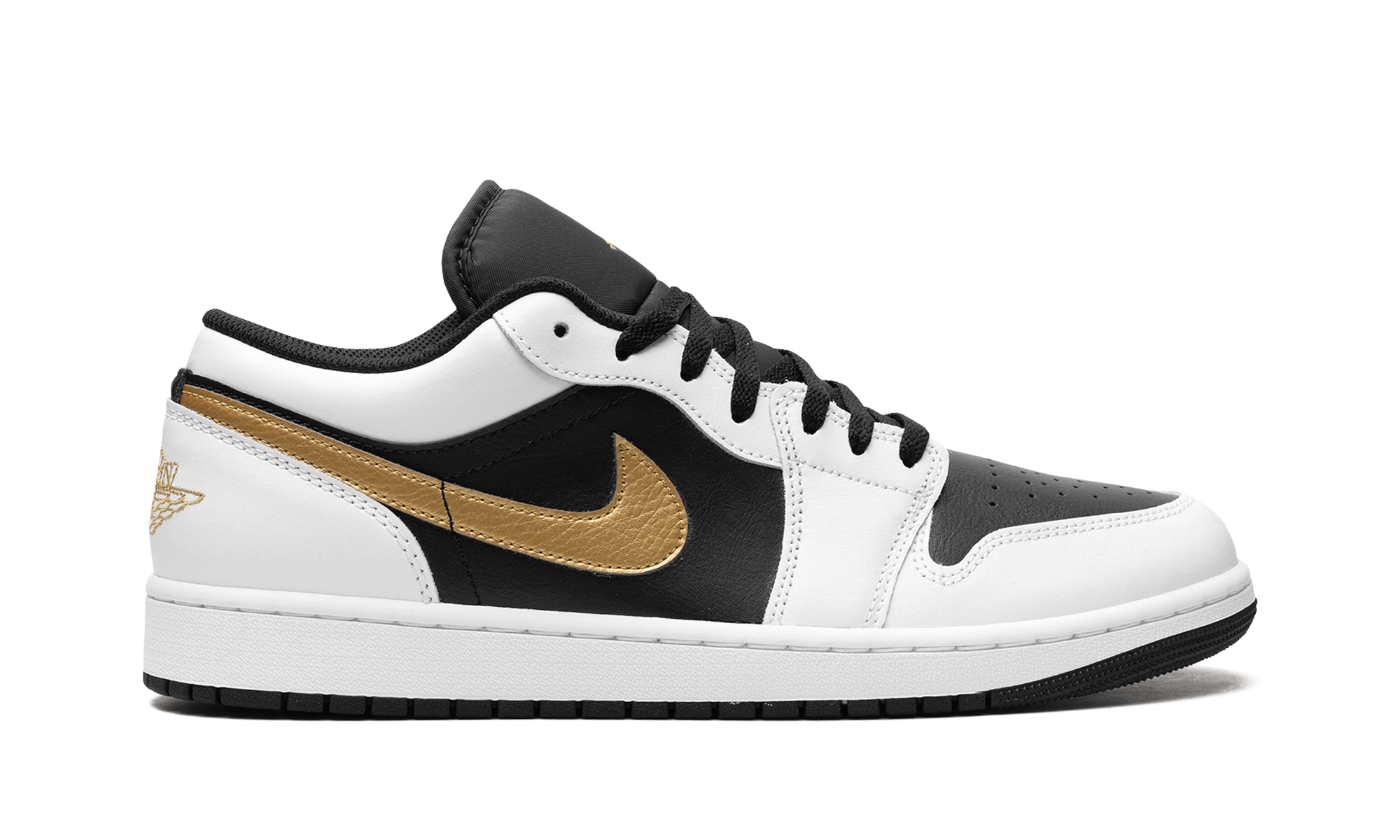 jordan 1 low white black metallic gold swoosh+553558-172+right view