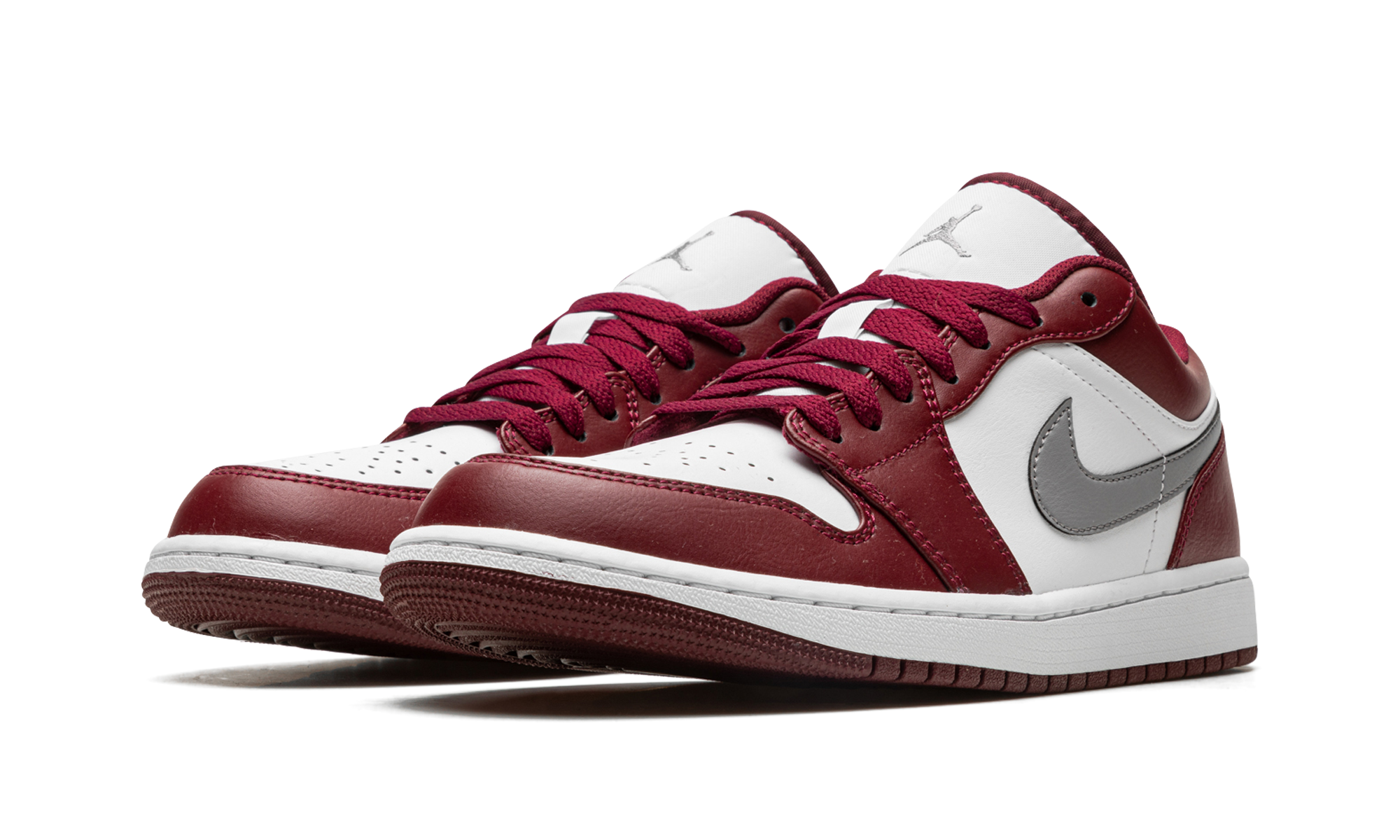 jordan 1 low white bordeaux+553558-615+diagnol left view