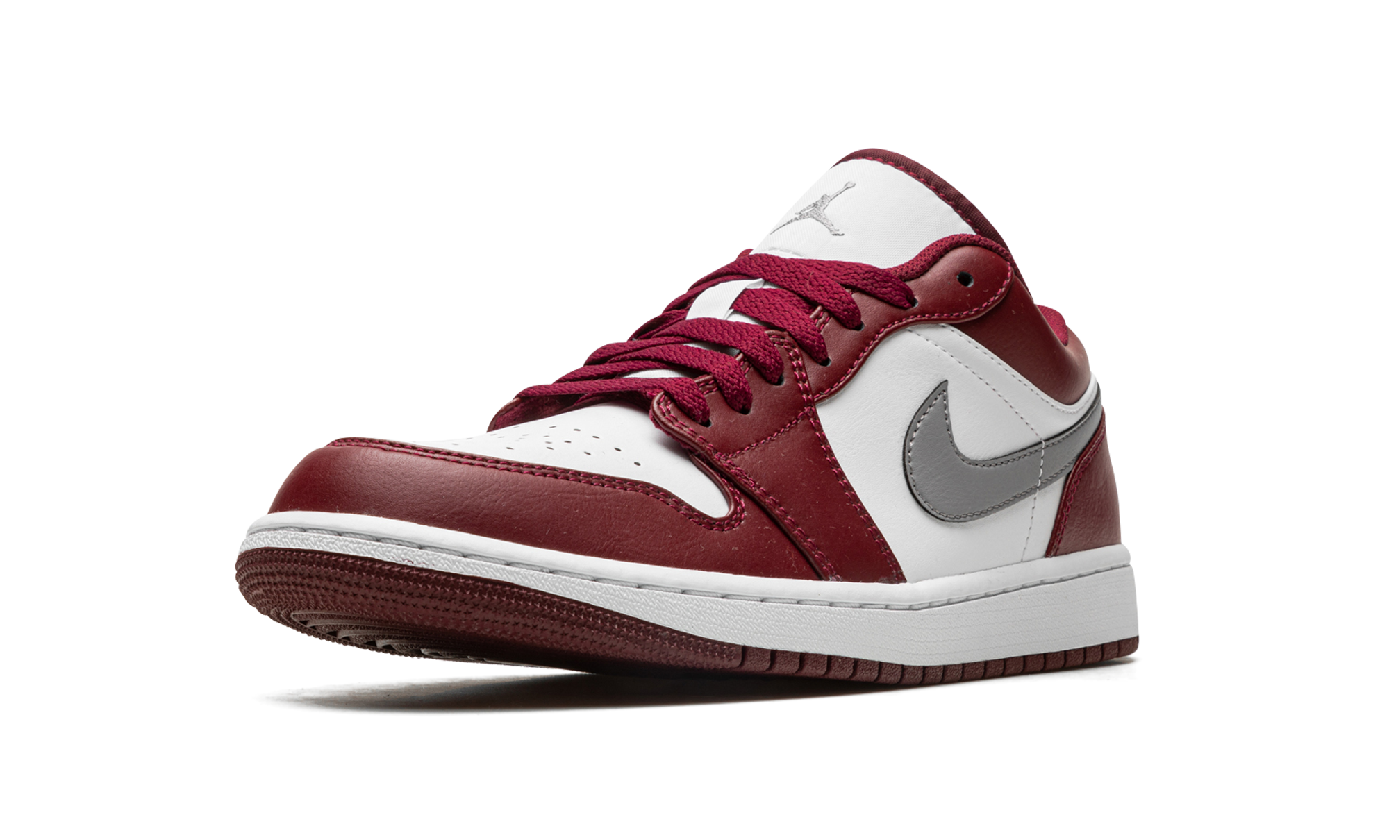 jordan 1 low white bordeaux+553558-615+left diagnol single view