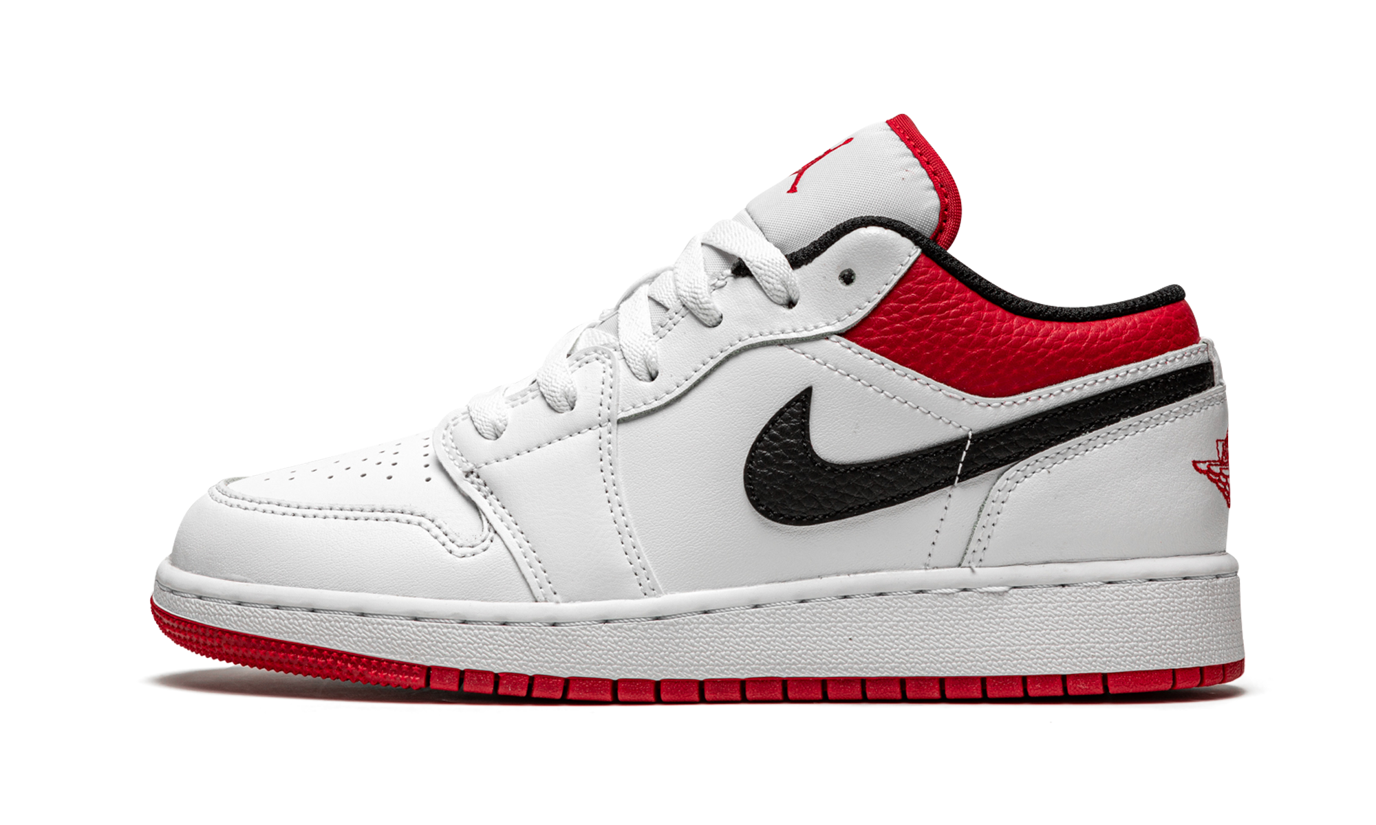 jordan 1 low white gym red gs+553560-118+diagnol right view 1