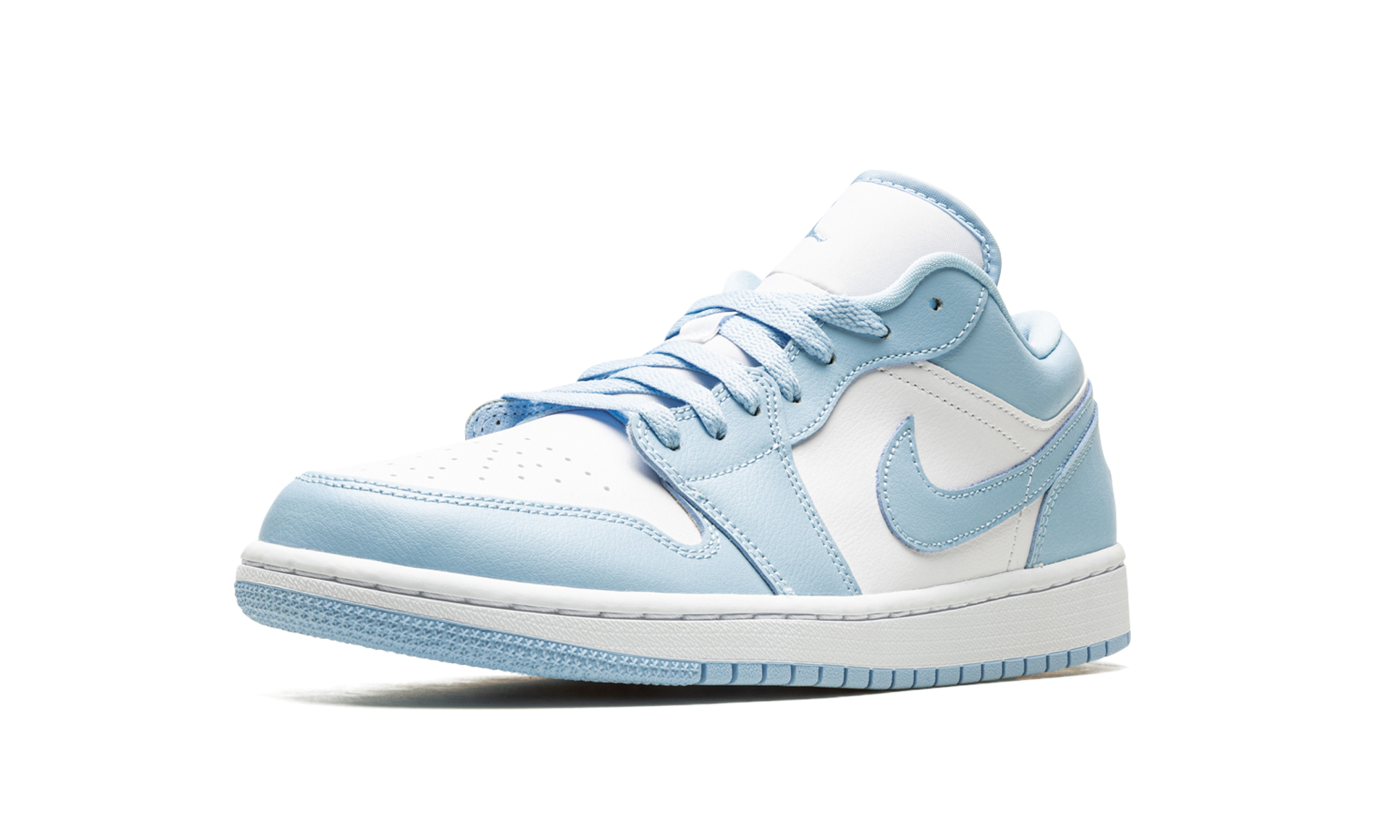 jordan 1 low white ice blue women s+DC0774-141+left diagnol single view