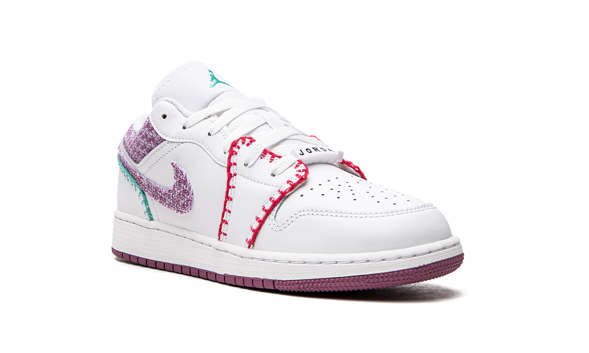 jordan 1 low white light bordeaux gs+DM9037-100+diagnol right view