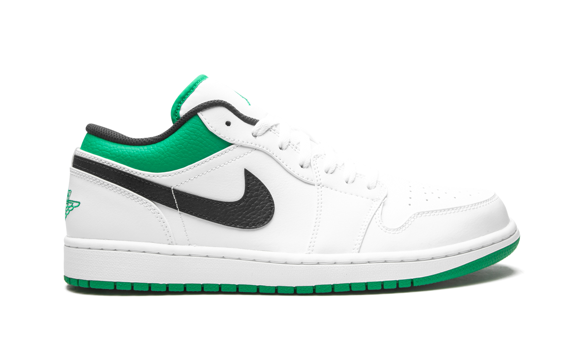 jordan 1 low white lucky green black+553558-129+right view