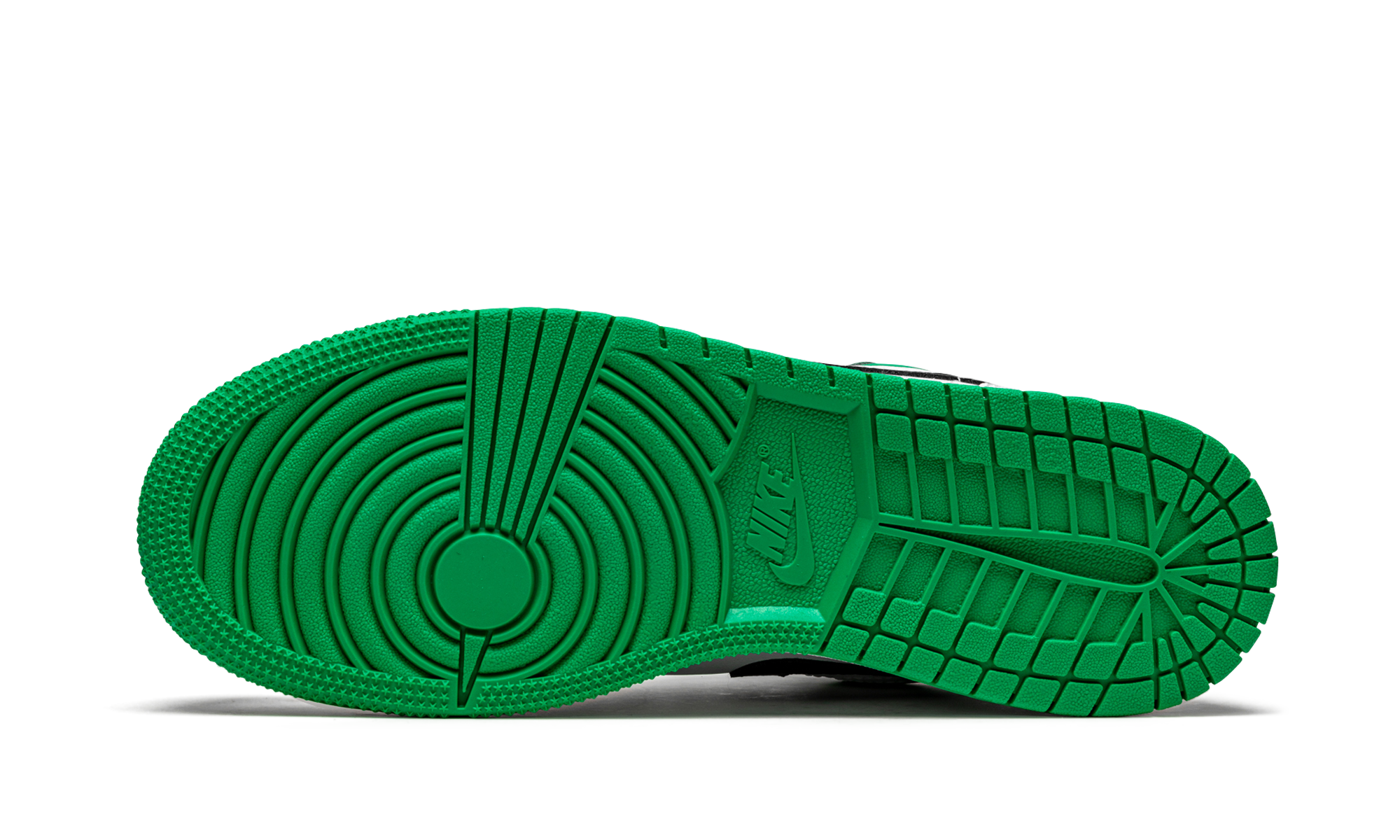 jordan 1 low white lucky green tumbled leather gs+553560-129+bottom view