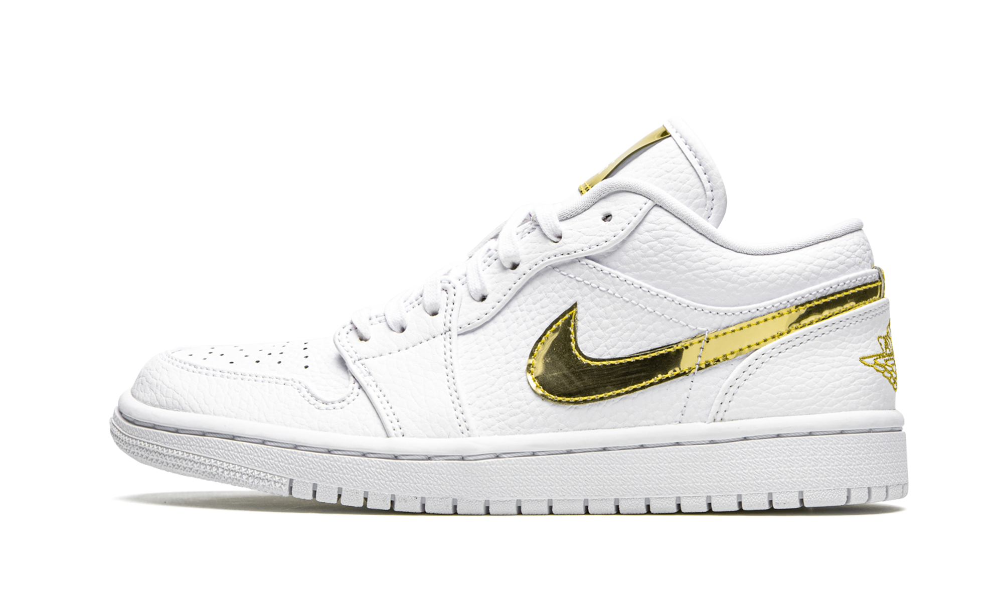 jordan 1 low white metallic gold women s+CZ4776-100+diagnol right view 1