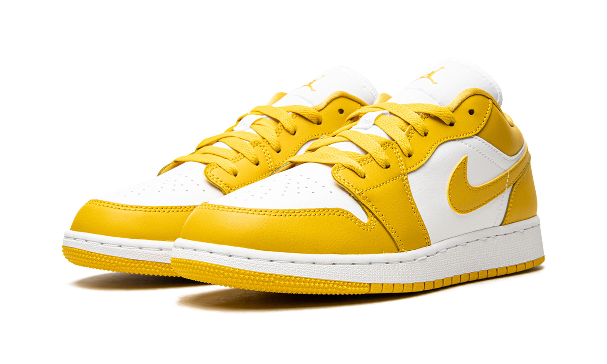 jordan 1 low white pollen gs+553560-171+diagnol left view