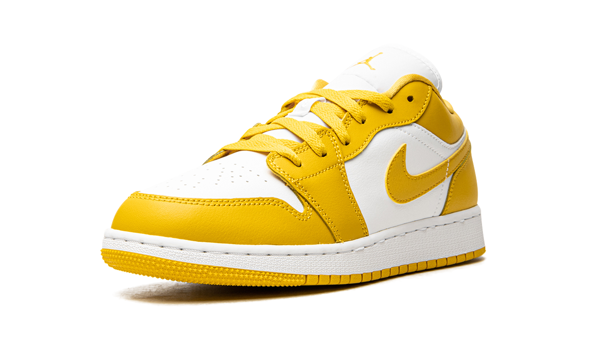 jordan 1 low white pollen gs+553560-171+left diagnol single view