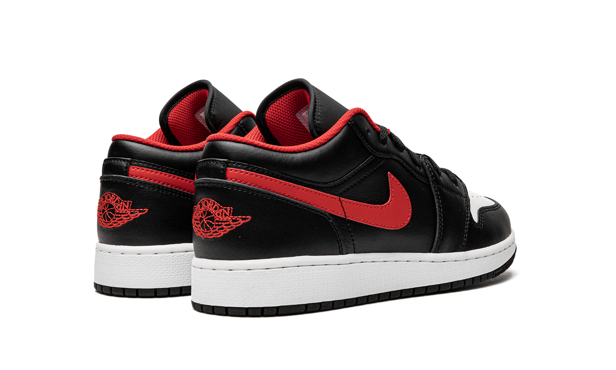 jordan 1 low white toe gs+553560-063+diagnol right behind view
