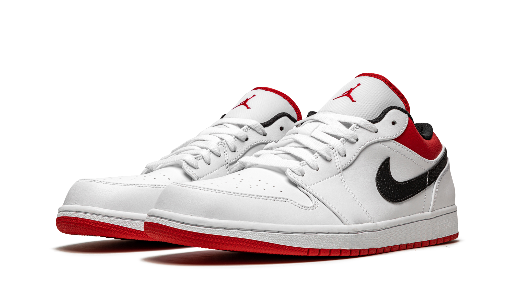 jordan 1 low white university red black+553558-118+diagnol left view