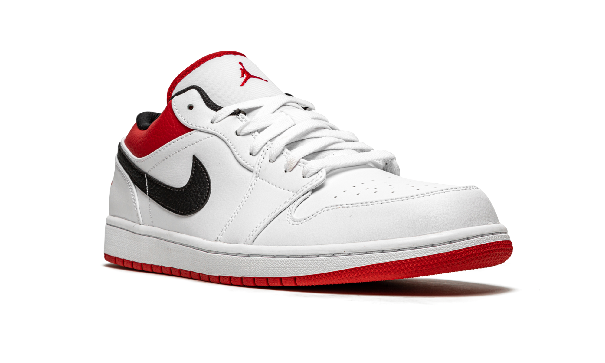 jordan 1 low white university red black+553558-118+diagnol right view