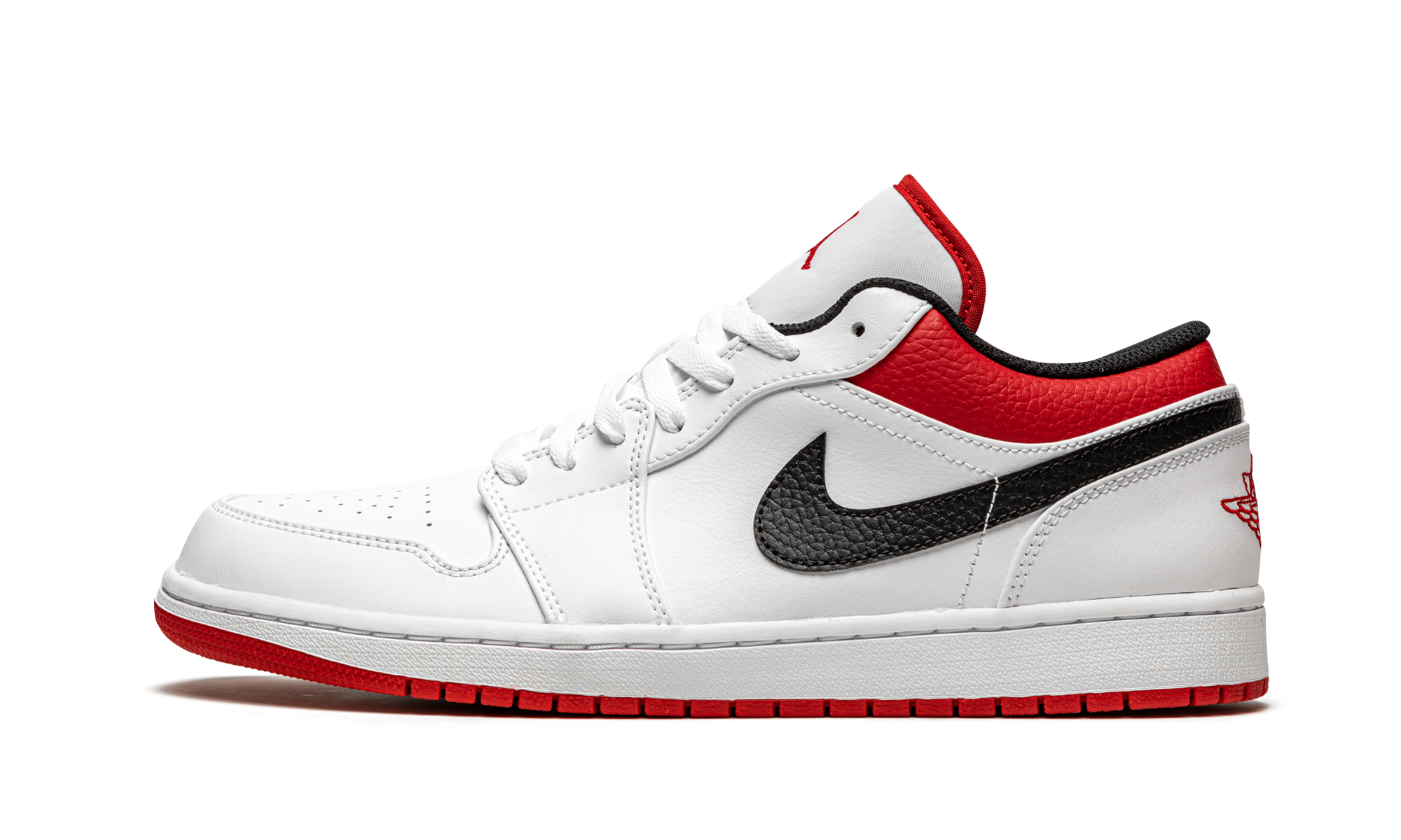 jordan 1 low white university red black+553558-118+diagnol right view 1