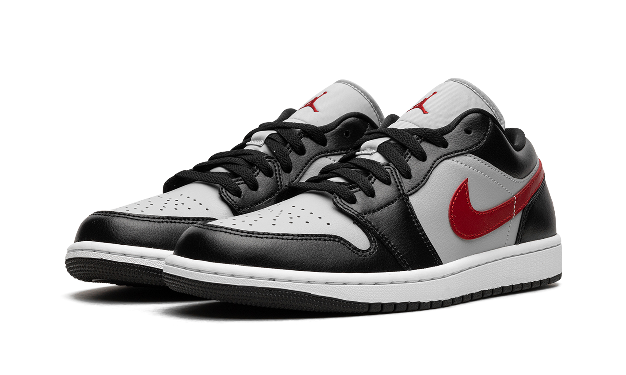 jordan 1 low wolf grey gym red women s+DC0774-062+diagnol left view