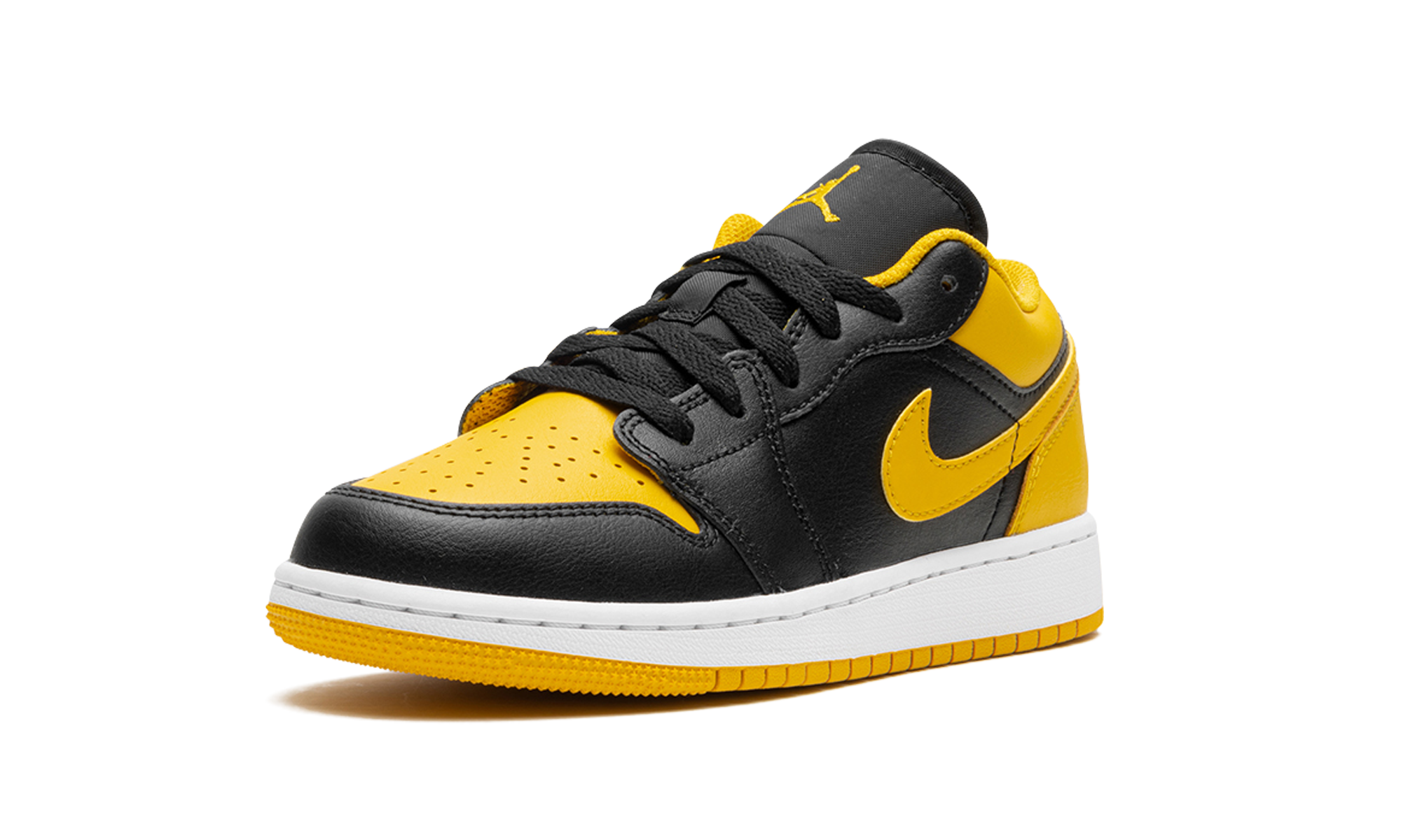 jordan 1 low yellow ochre gs+553560-072+left diagnol single view