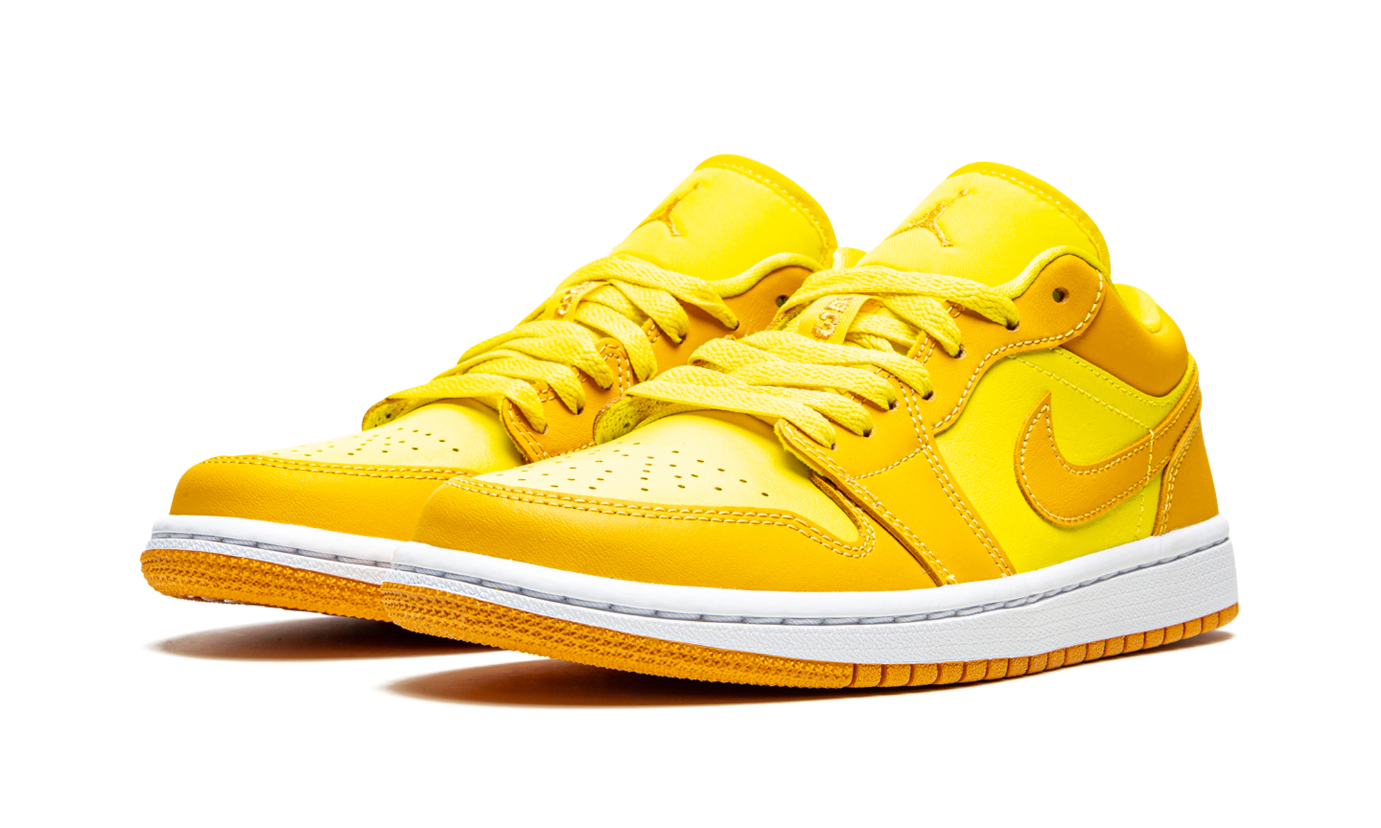 jordan 1 low yellow strike women s+DC0774-700+diagnol left view