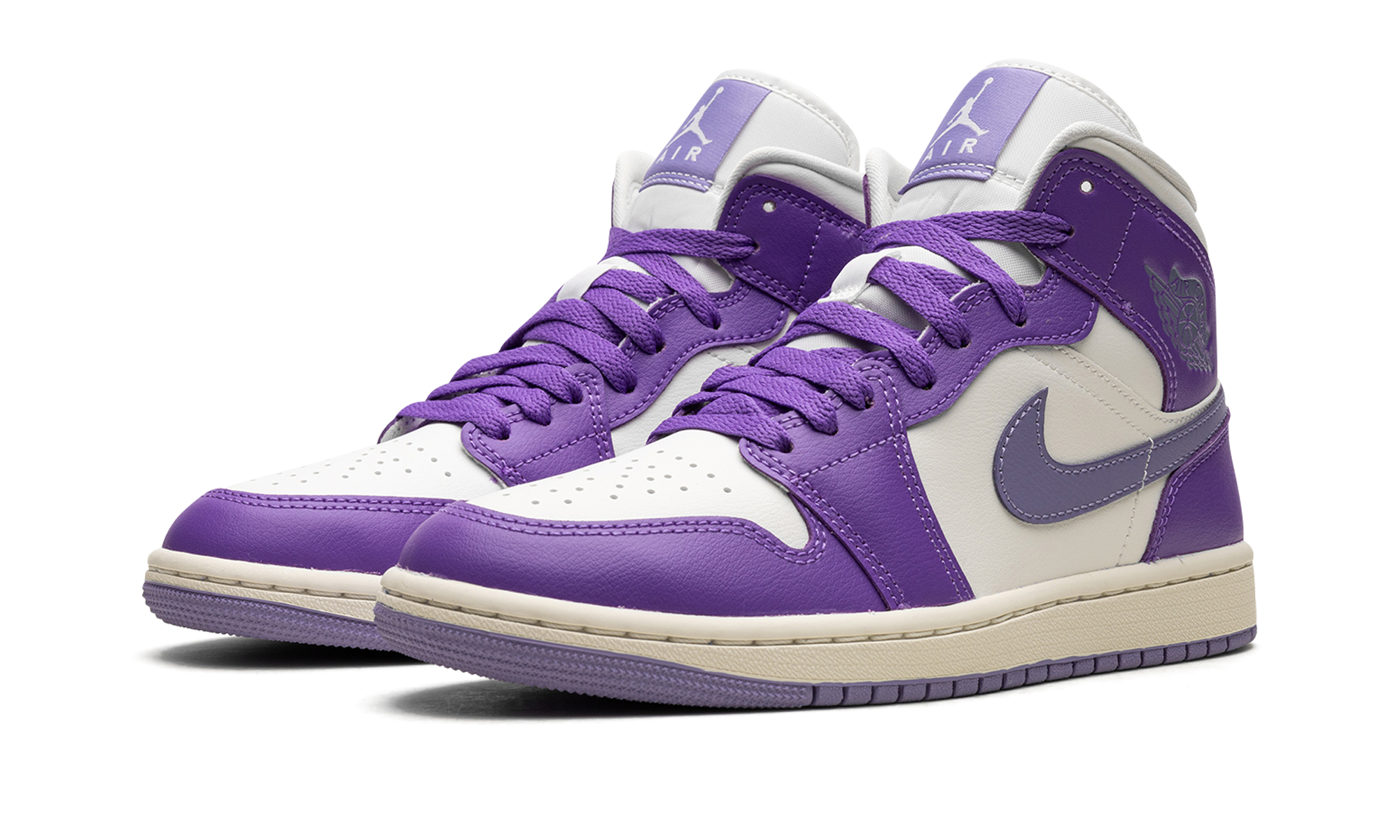 jordan 1 mid action grape women s+BQ6472-504+diagnol left view