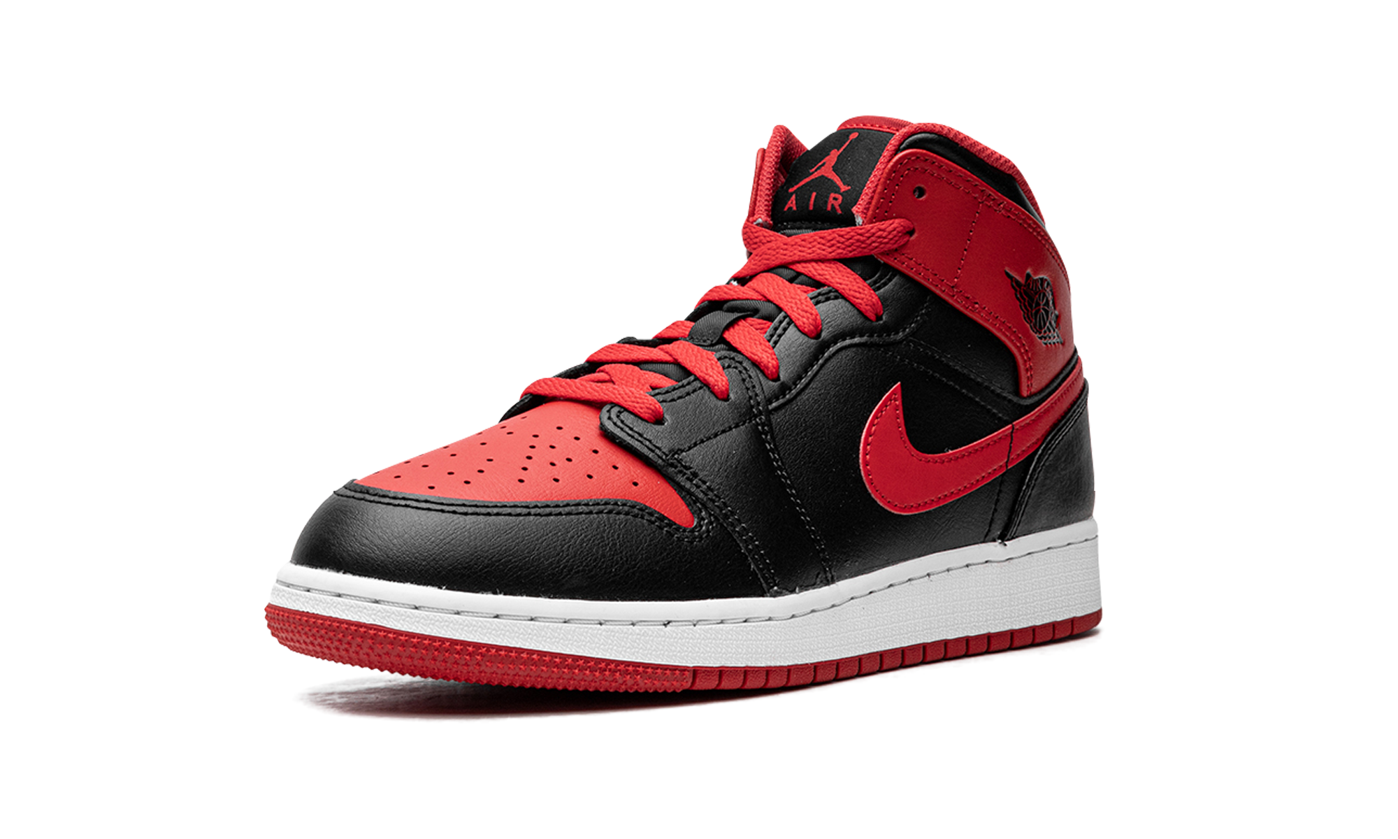 jordan 1 mid alternate bred 2022 gs+DQ8423-060+left diagnol single view