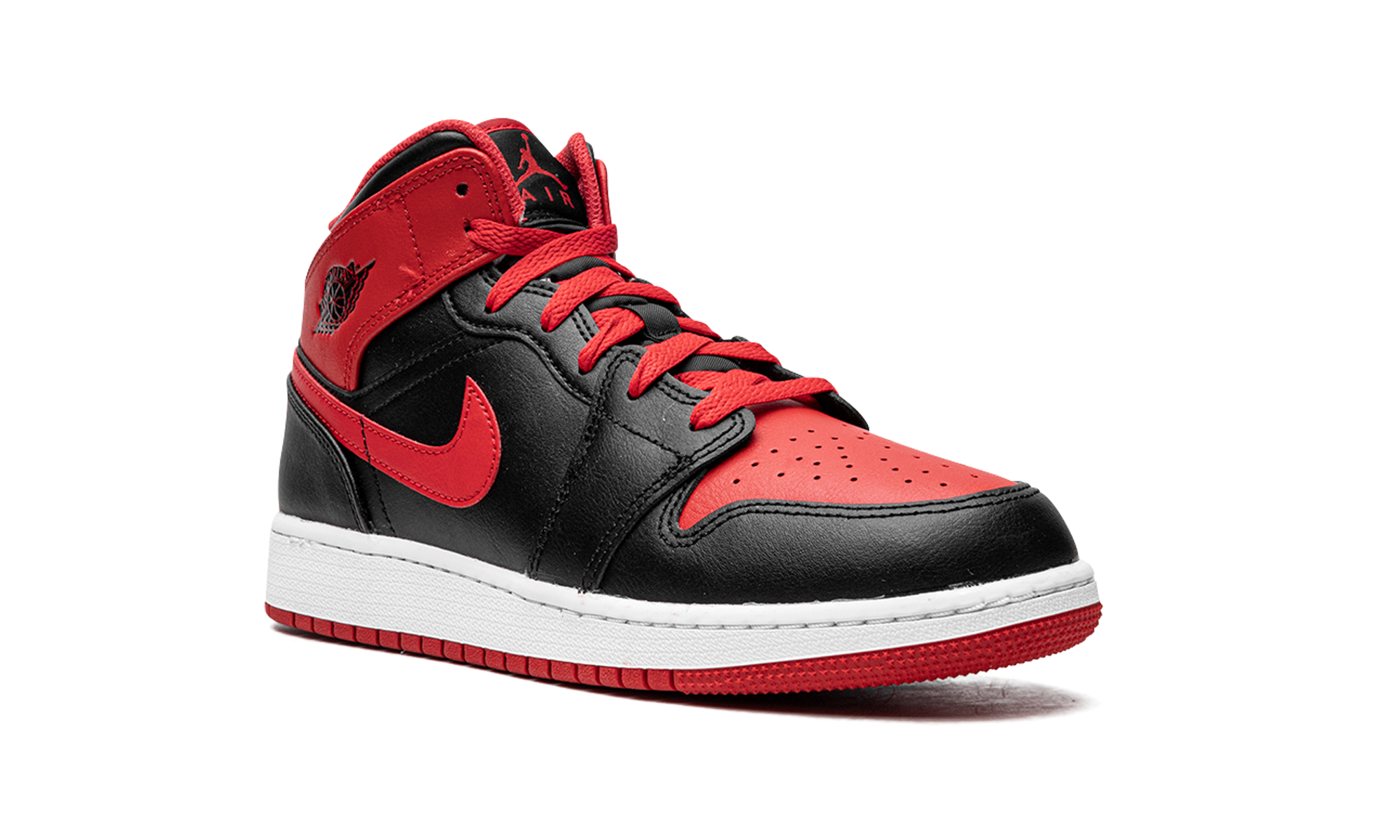 jordan 1 mid alternate bred 2022 gs+DQ8423-060+diagnol right view