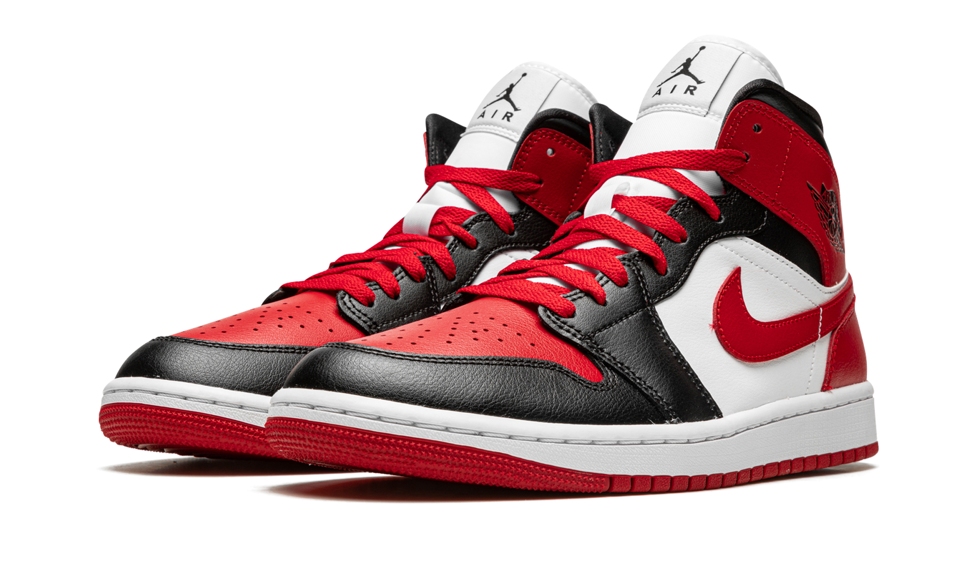 jordan 1 mid alternate bred toe women s+BQ6472-079+diagnol left view