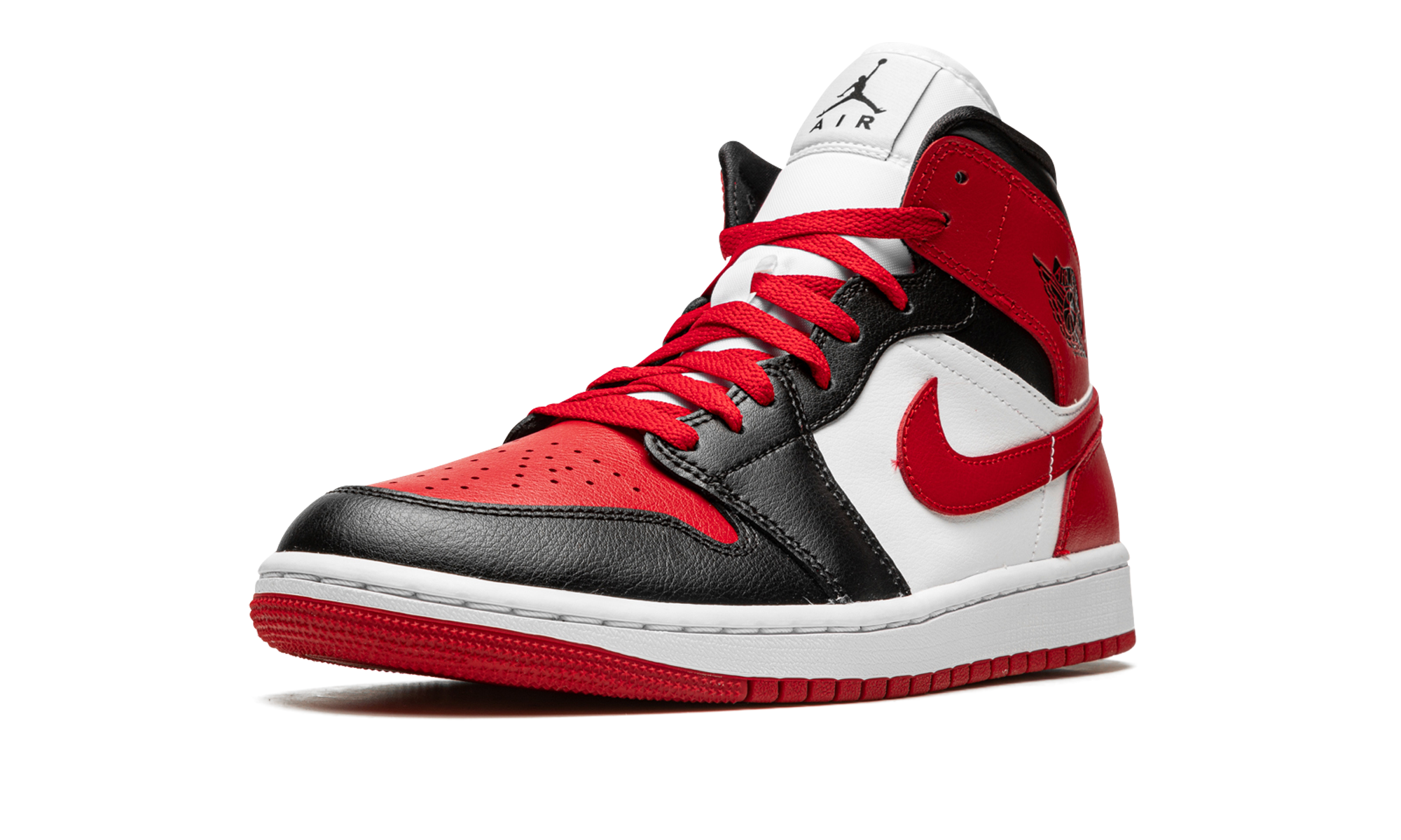 jordan 1 mid alternate bred toe women s+BQ6472-079+left diagnol single view