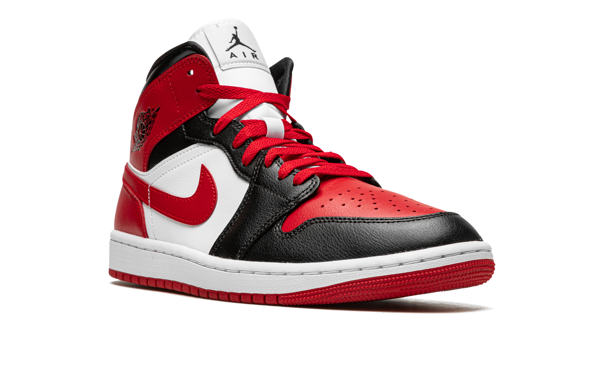 jordan 1 mid alternate bred toe women s+BQ6472-079+diagnol right view