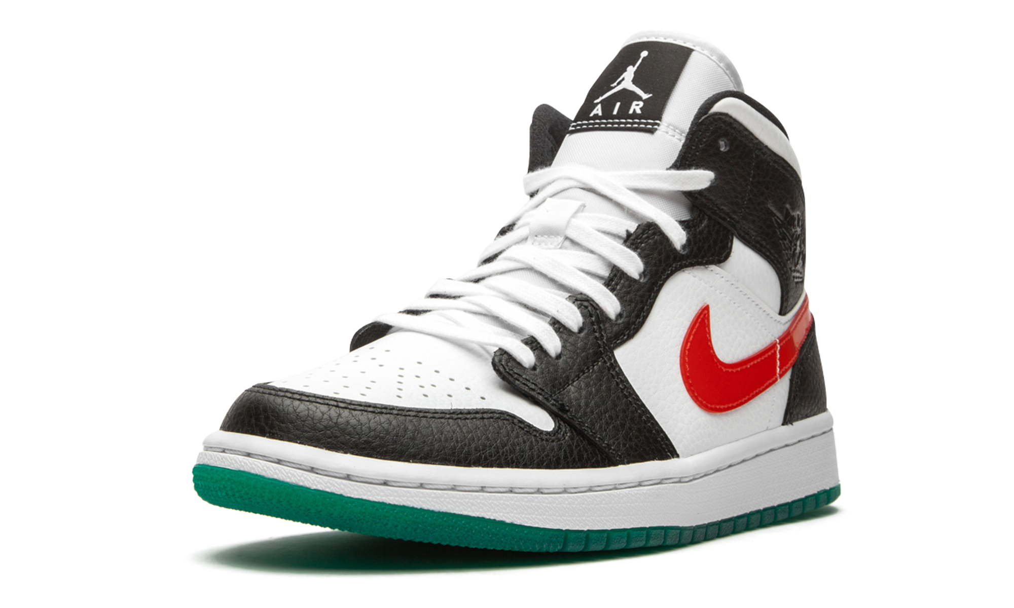 jordan 1 mid alternate swooshes red yellow women s+BQ6472-063+left diagnol single view