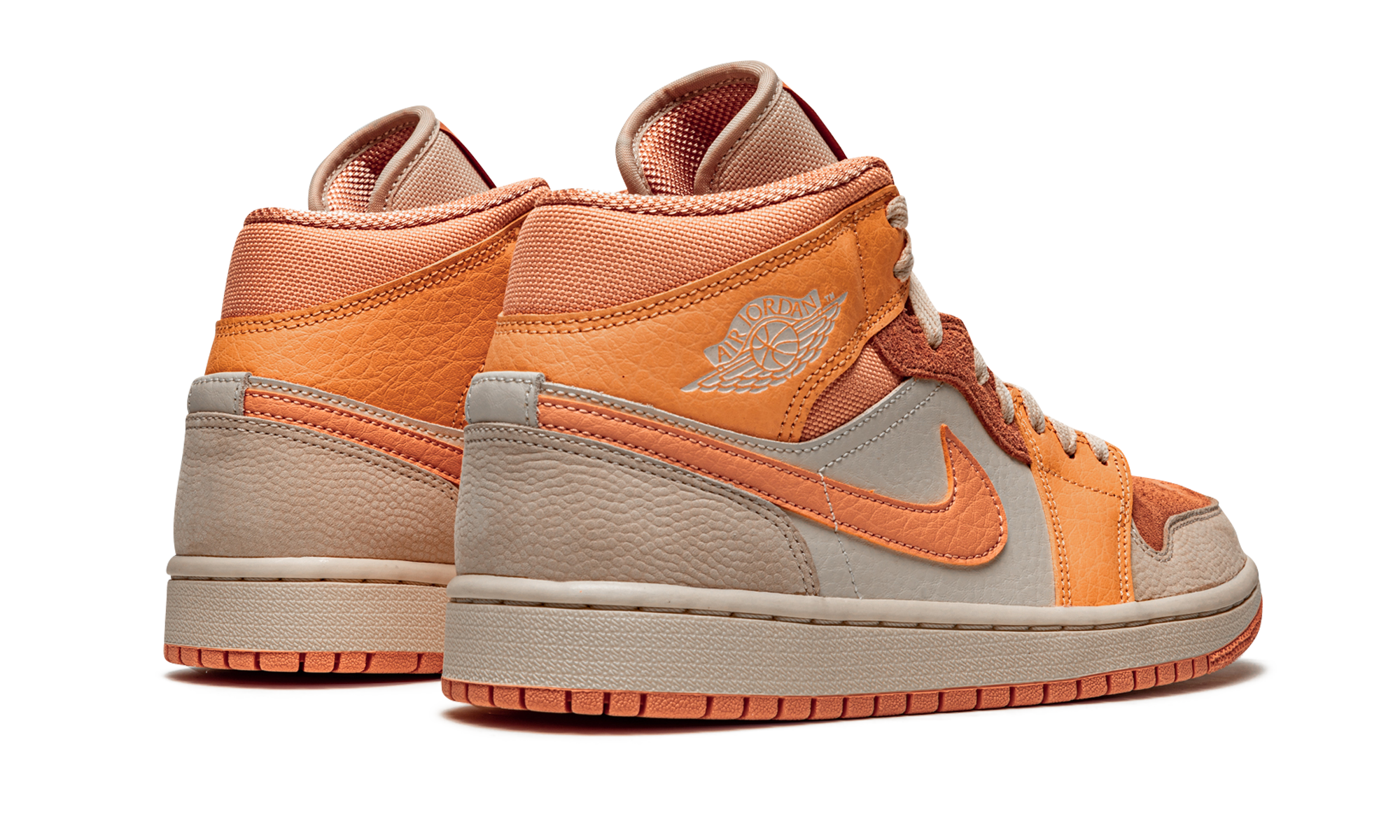 jordan 1 mid apricot orange women s+DH4270-800+diagnol right behind view