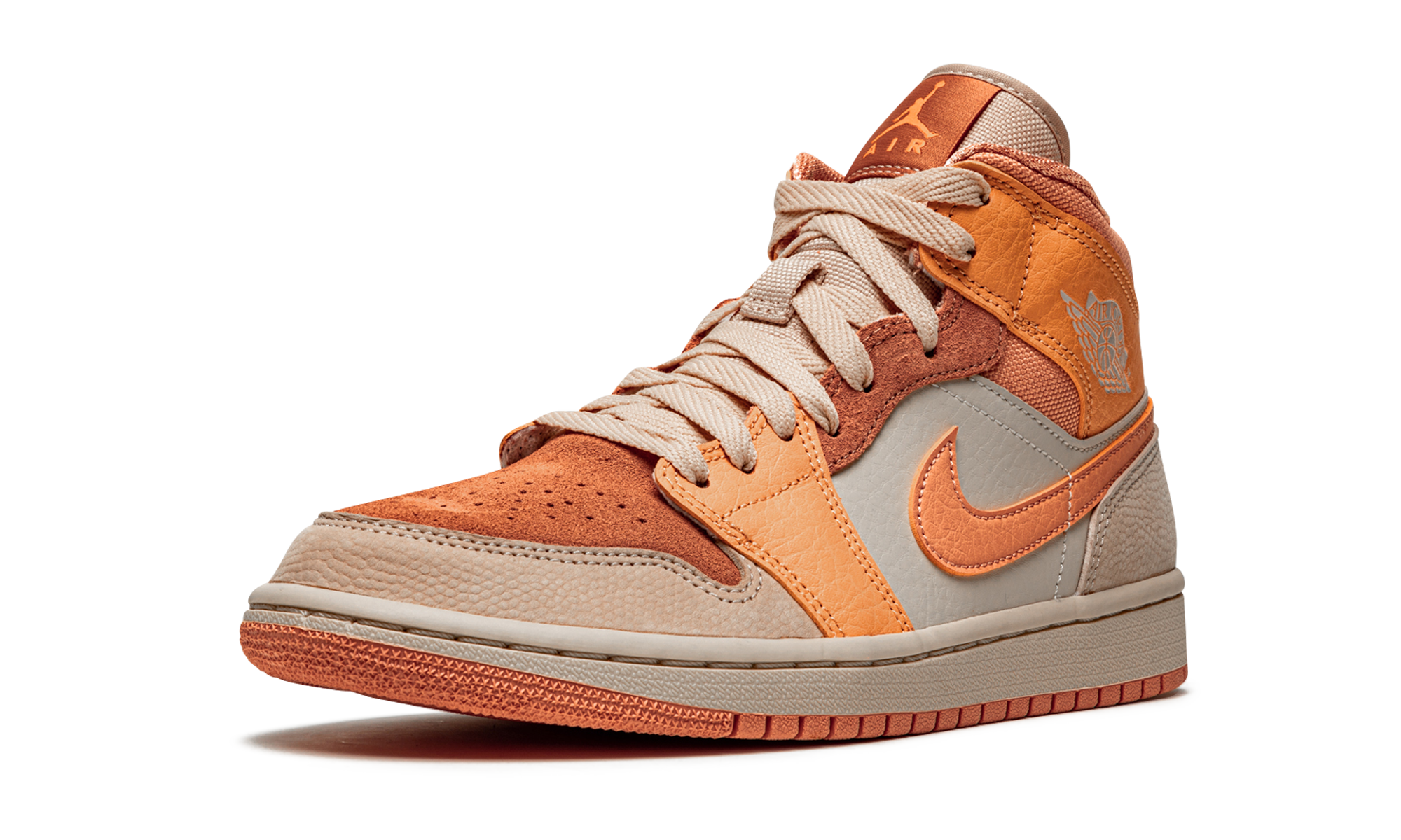 jordan 1 mid apricot orange women s+DH4270-800+left diagnol single view