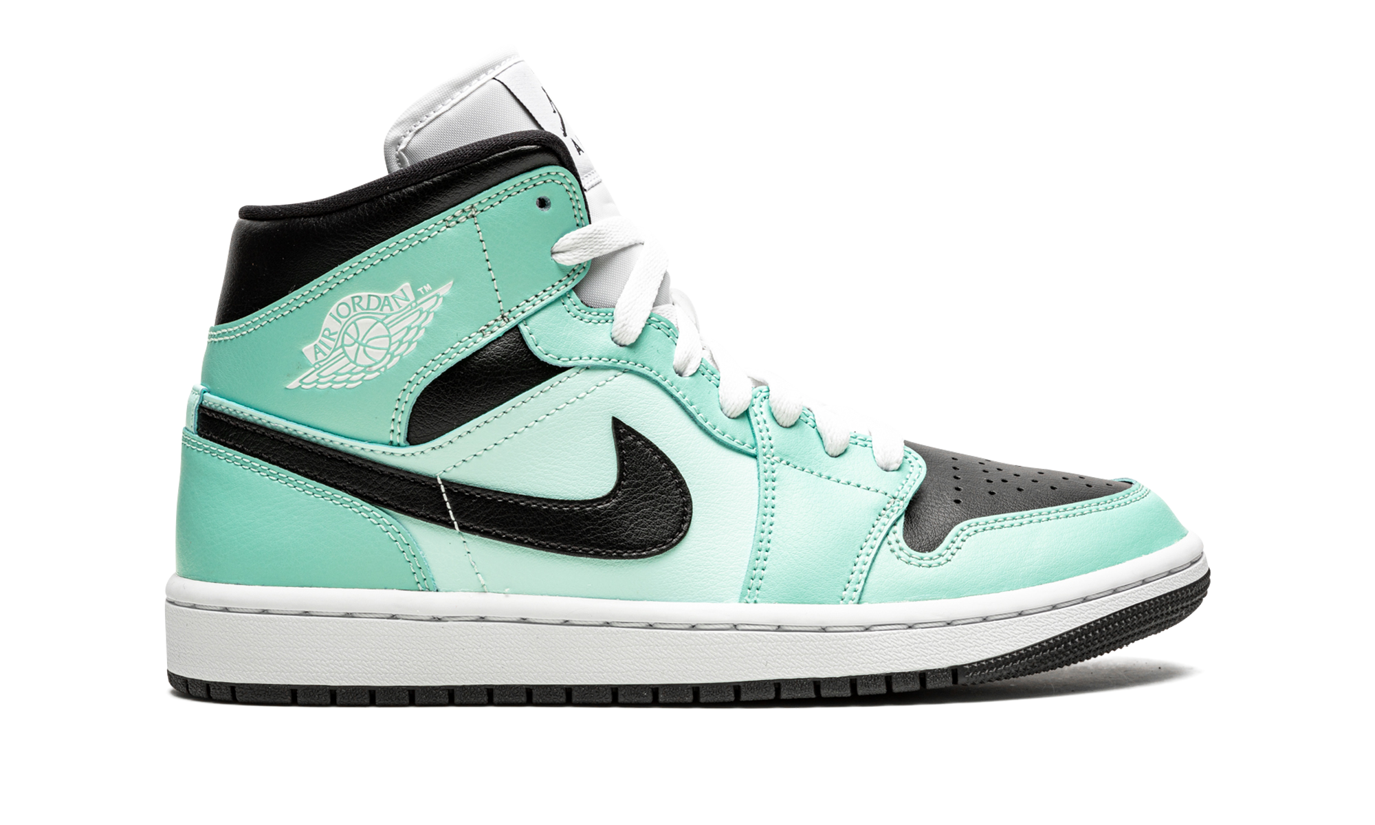 jordan 1 mid aqua blue tint women s+BQ6472-300+right view