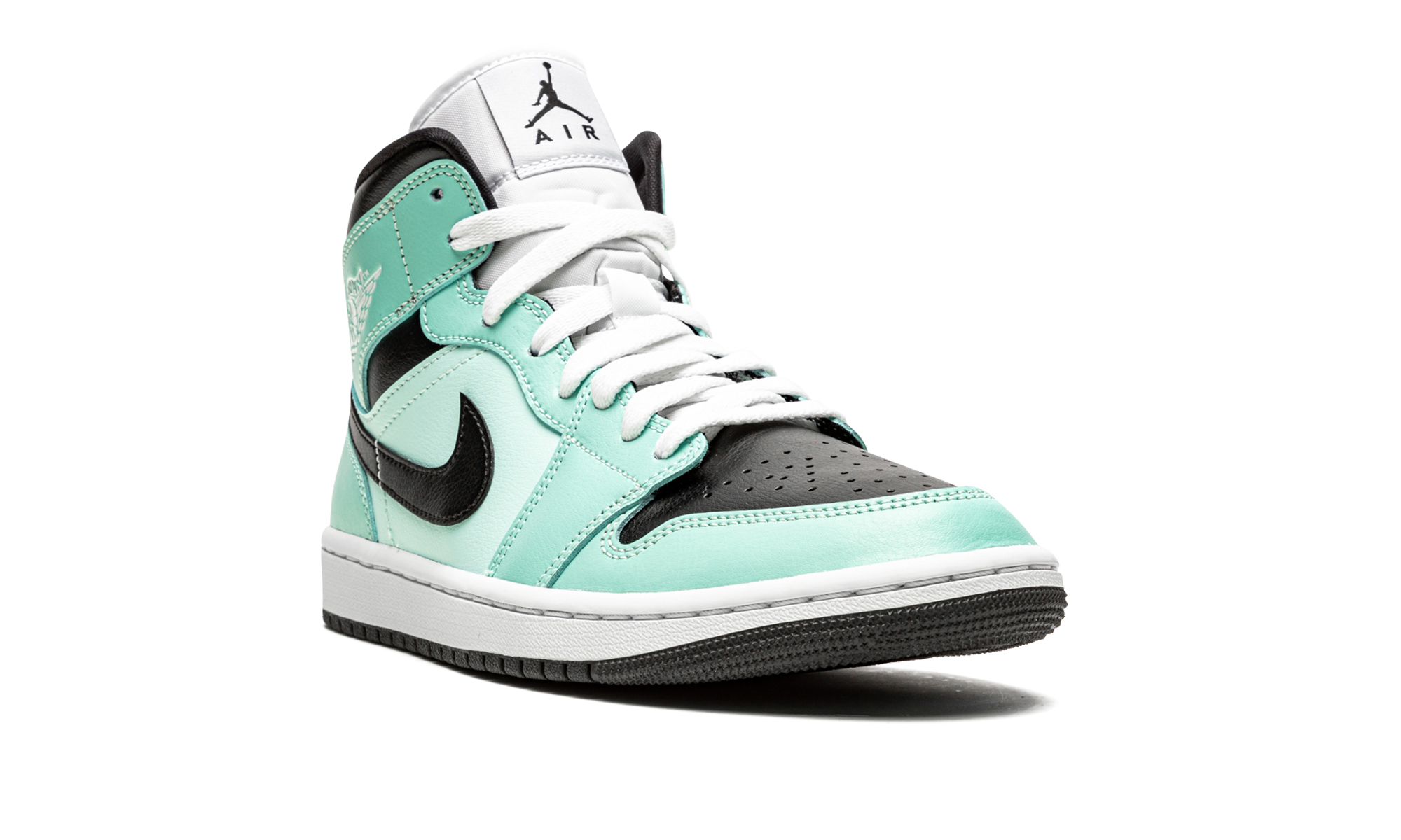 jordan 1 mid aqua blue tint women s+BQ6472-300+diagnol right view