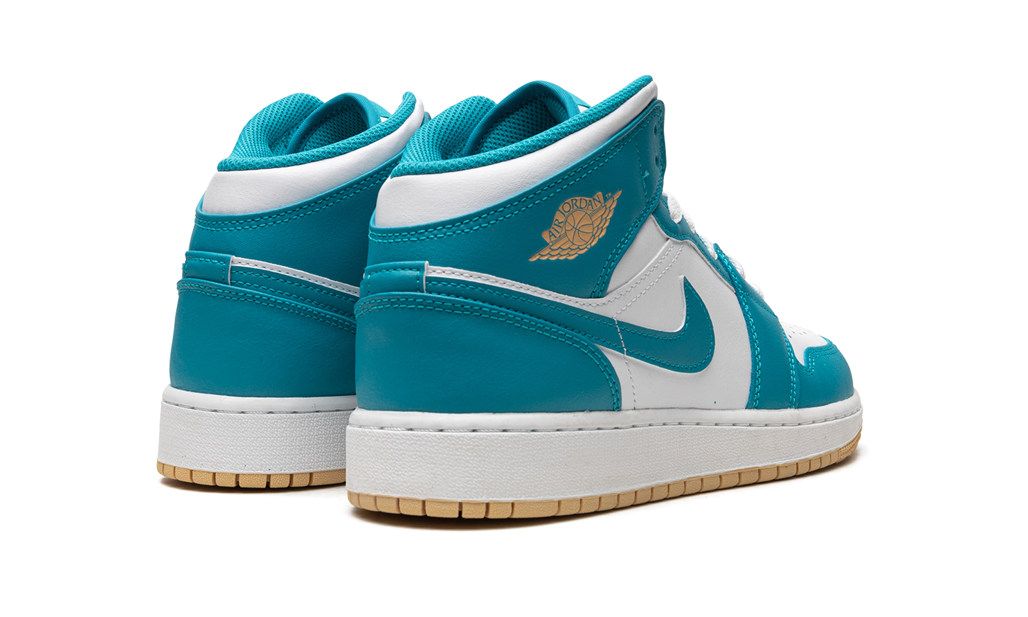 jordan 1 mid aquatone gs+DQ8423-400+diagnol right behind view