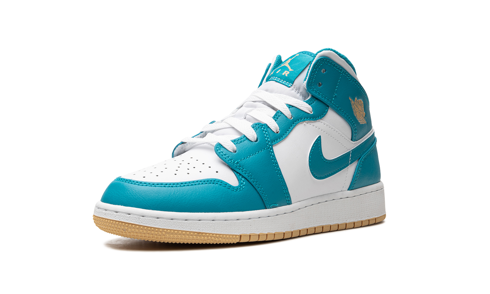 jordan 1 mid aquatone gs+DQ8423-400+left diagnol single view