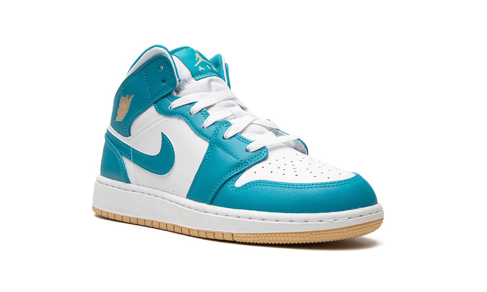 jordan 1 mid aquatone gs+DQ8423-400+diagnol right view