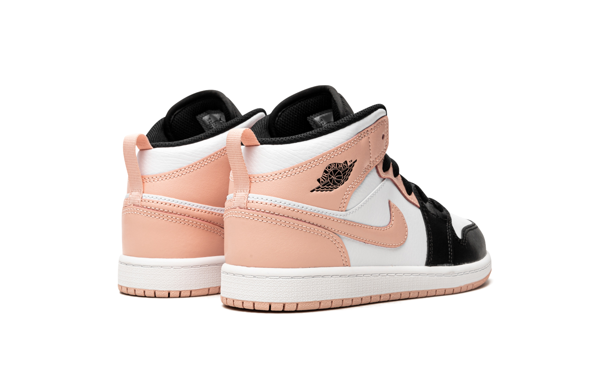 jordan 1 mid arctic orange black toe ps+640734-133+diagnol right behind view