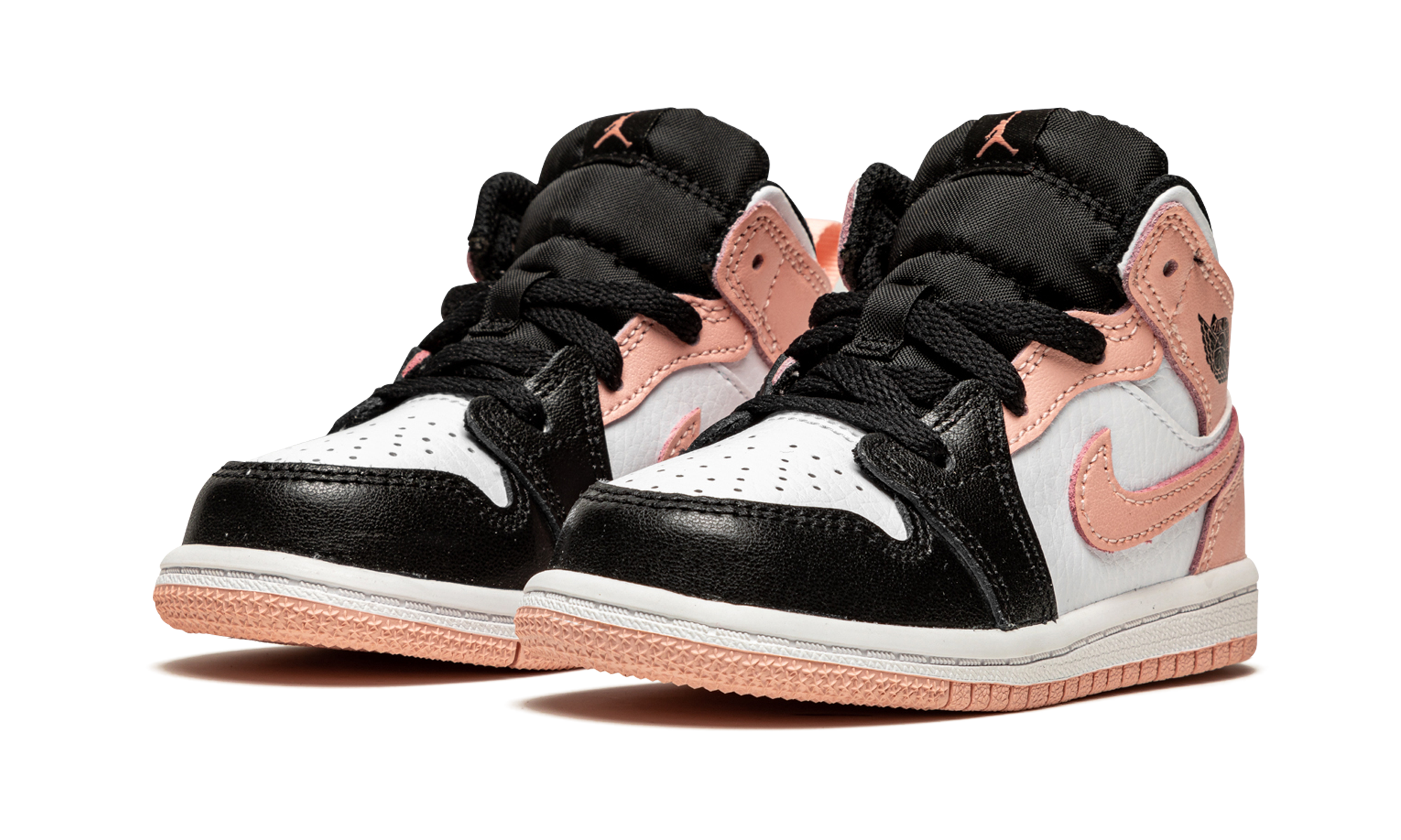 jordan 1 mid arctic orange black toe td+640735-133+diagnol left view
