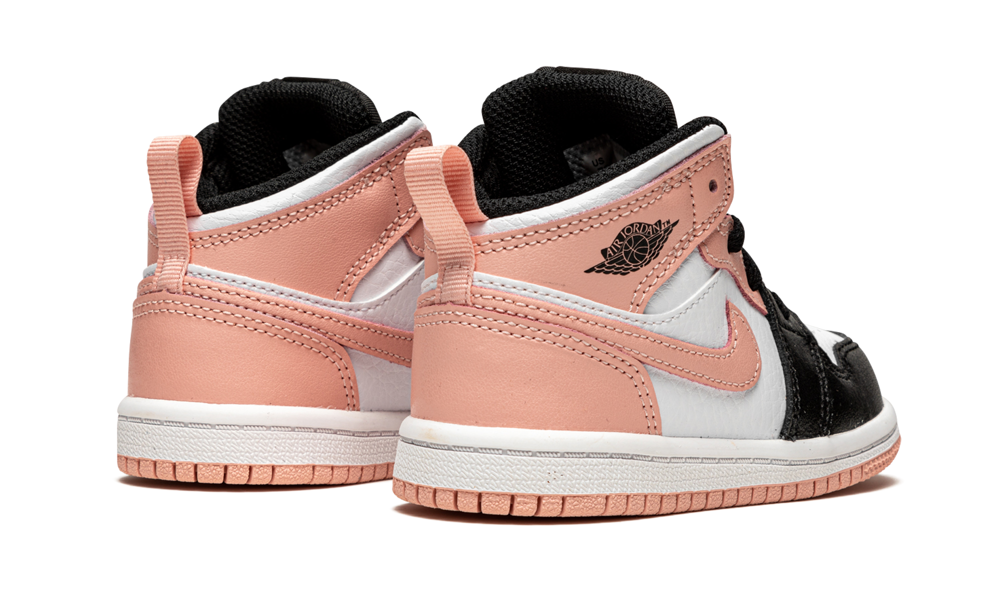 jordan 1 mid arctic orange black toe td+640735-133+diagnol right behind view