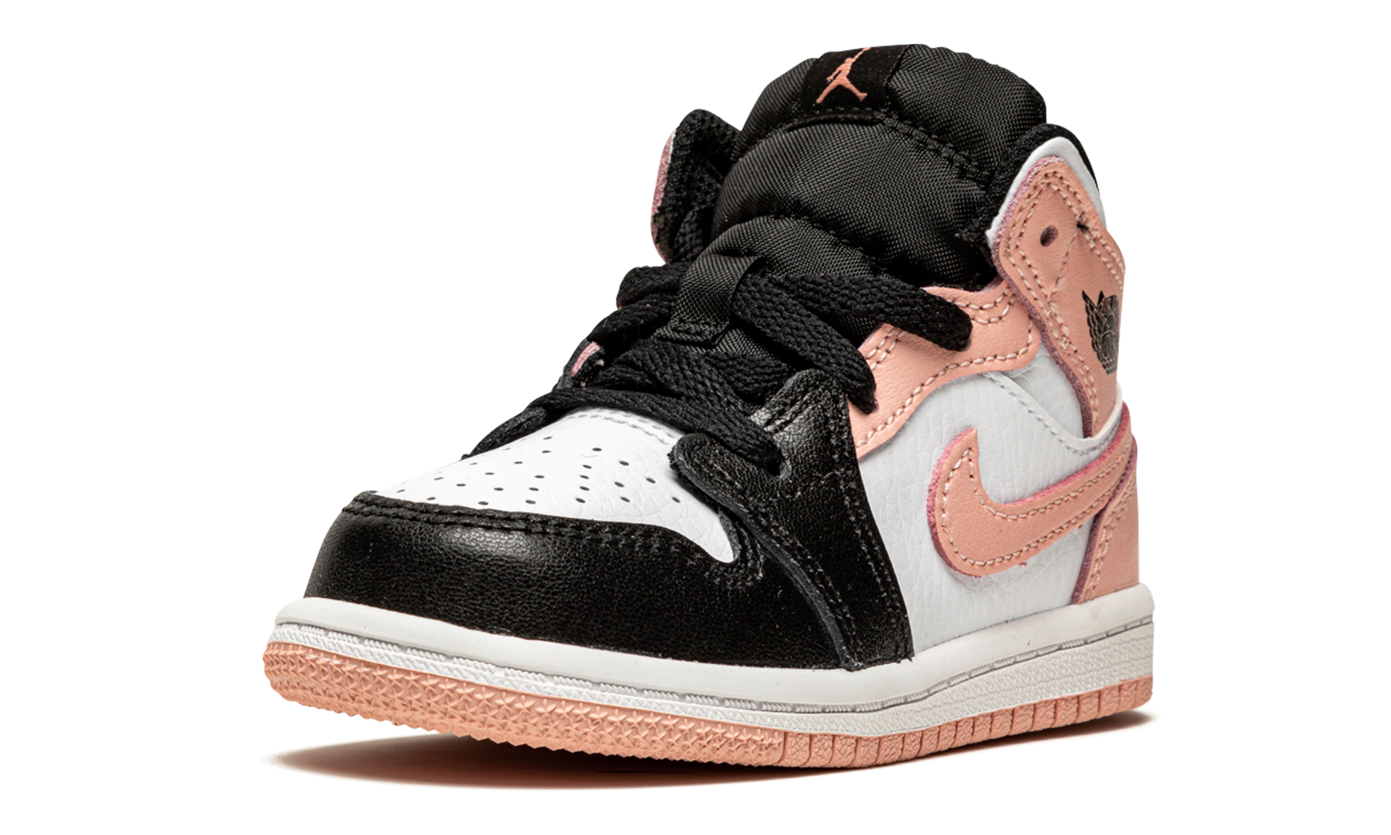 jordan 1 mid arctic orange black toe td+640735-133+left diagnol single view