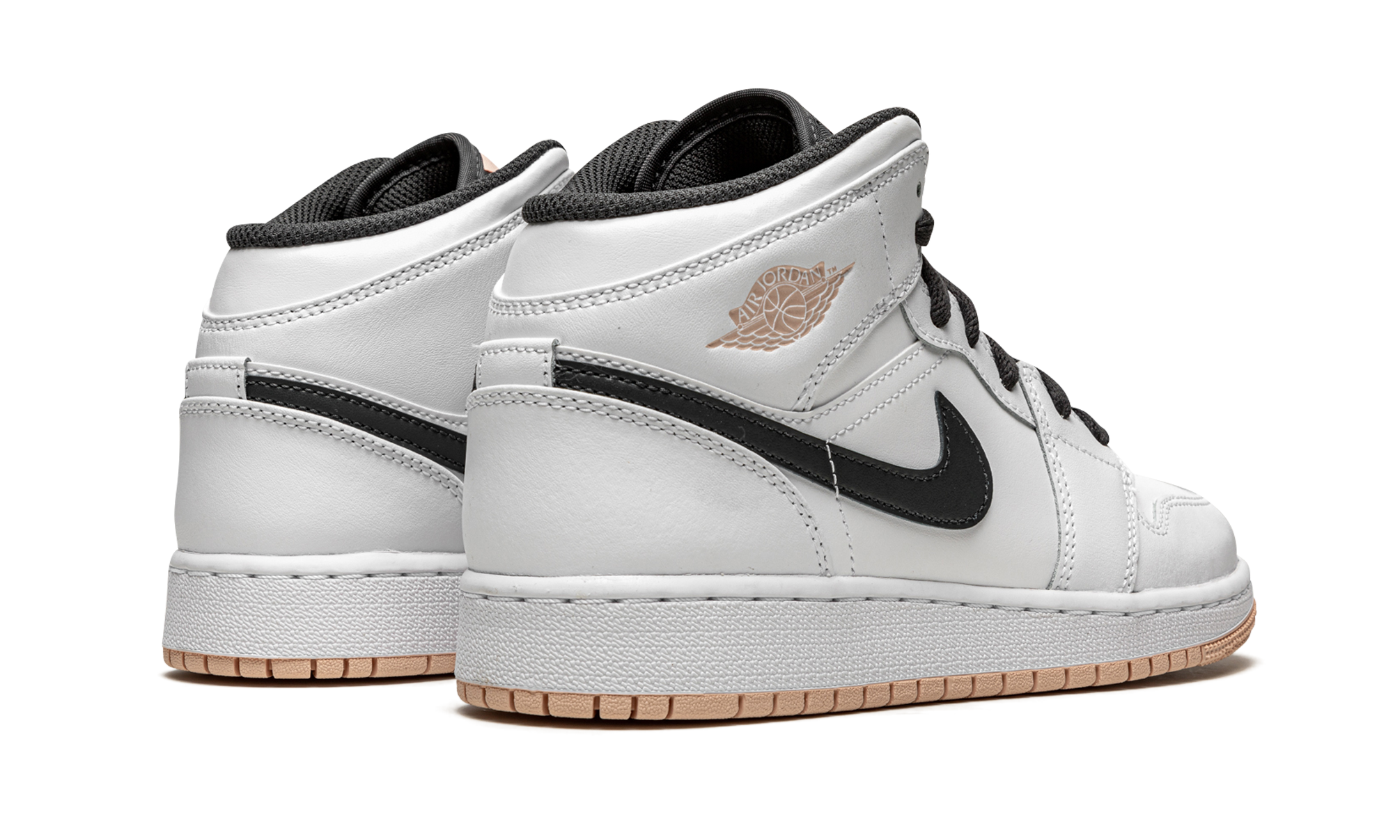 jordan 1 mid arctic orange gs+554725-180+diagnol right behind view