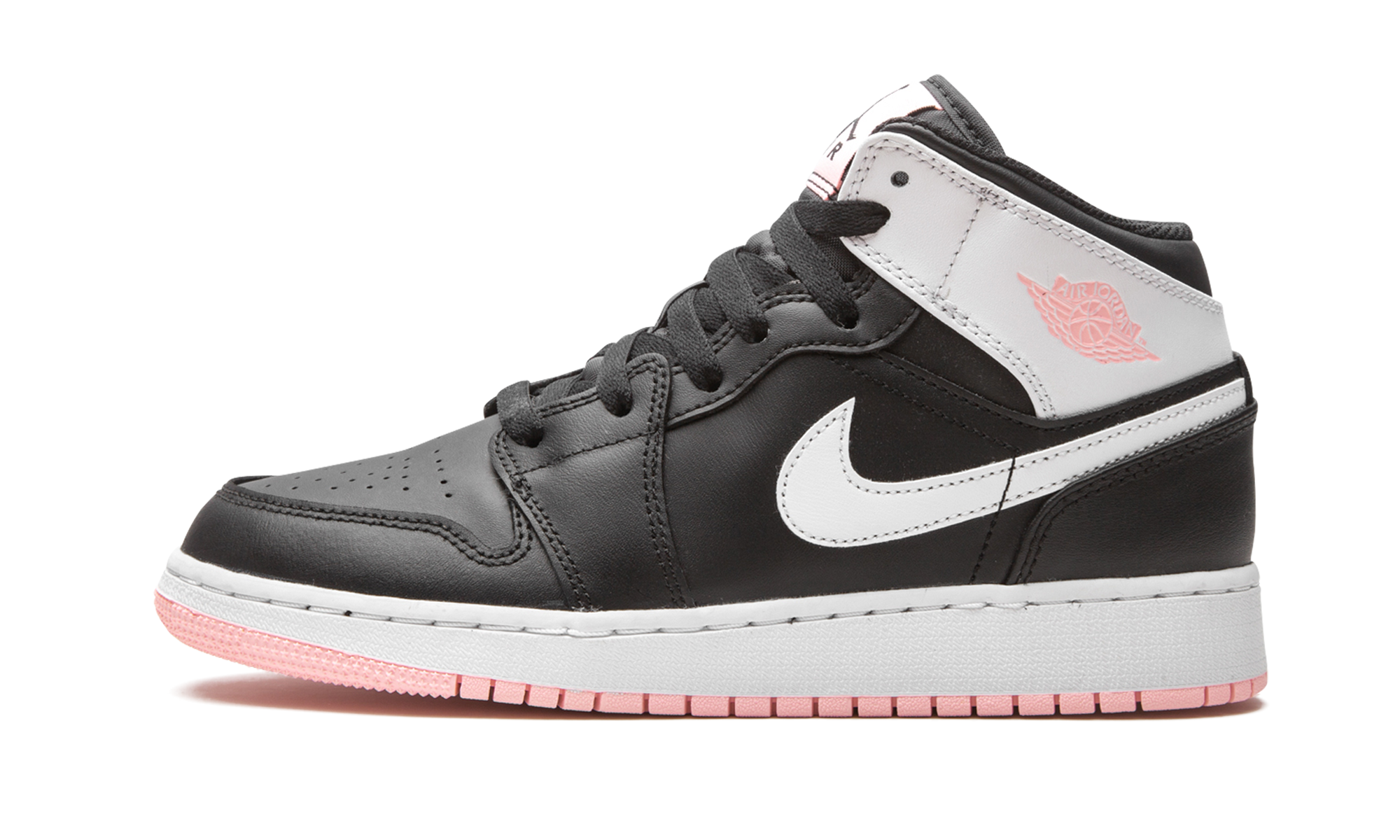 jordan 1 mid arctic pink black gs+555112-061+diagnol right view 1