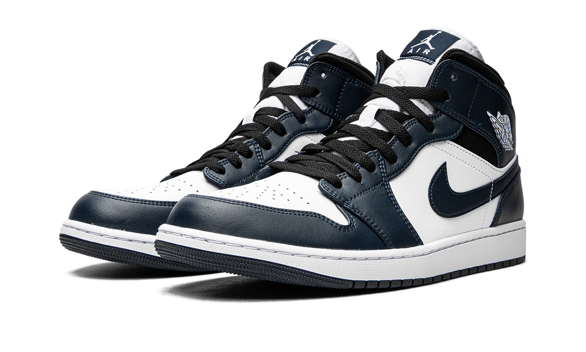 jordan 1 mid armory navy+554724-411+diagnol left view