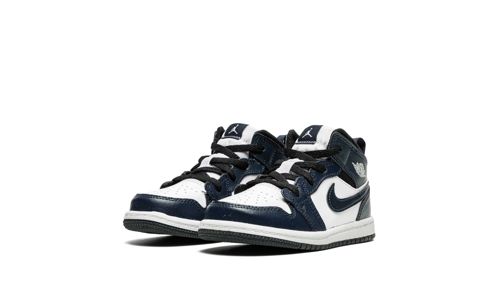 jordan 1 mid armory navy td+640735-411+diagnol left view