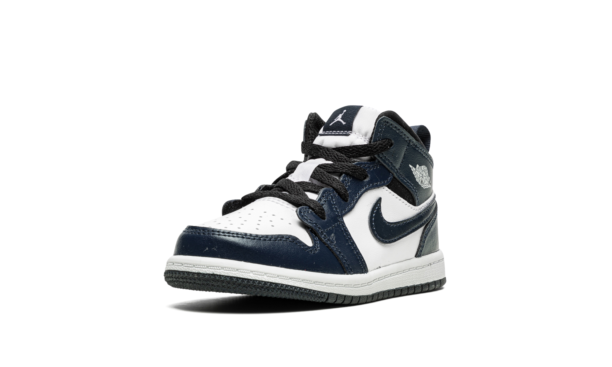 jordan 1 mid armory navy td+640735-411+left diagnol single view