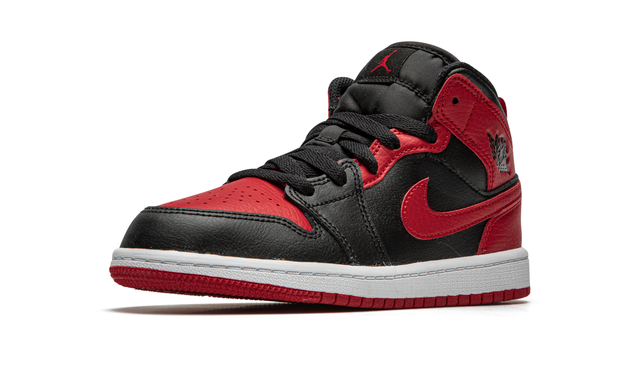 jordan 1 mid banned 2020 ps+640734-074+left diagnol single view